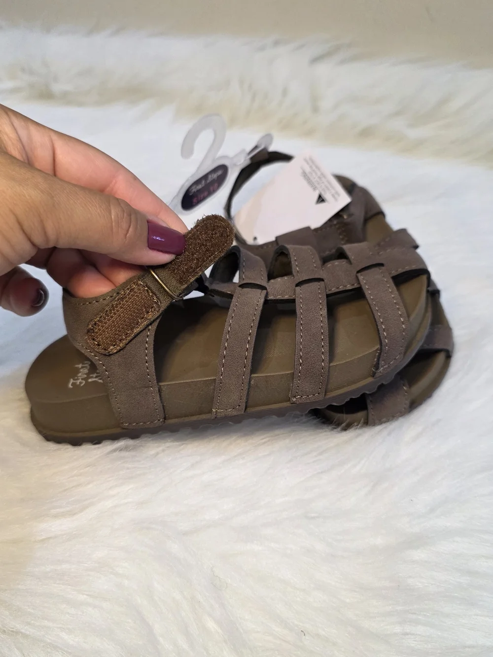 Kids Brown Strappy Sandals - Size 10